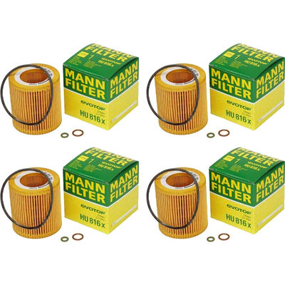 Mann-Filter Oil Filter Cartridge, 1-year limited warranty SET-MANHU816X-4