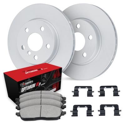 R1 Concepts Brake Disc & Pad Kit GEO-Carbon Rotors with Optimum OEp Pads Series, Rear, 1 Year Limited Warranty WJUH1-47055
