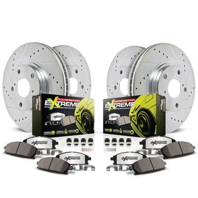 Powerstop Brake Disc & Pad Kit Z26 Street Warrior Carbon-Fiber Ceramic Series, Front Rear, 3-year / 36000-mile limited warranty K946-26