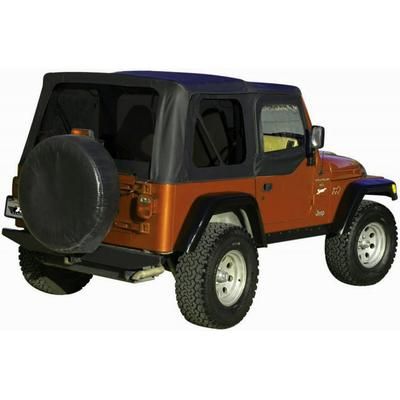 Rampage Soft Top Heavy Duty SailCloth Black diamond Without Frame (Requires Factory Frame) Replacement Series, 912835