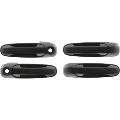Replacement Exterior Door Handle Textured Black, Front & Rear, Driver Passenger Side, 1-year unlimited-mileage warranty SET-J462119-4
