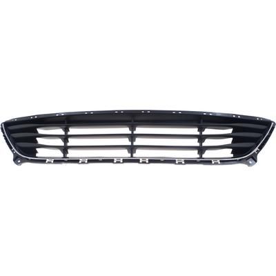 Replacement Bumper Grille Plastic Textured Black Shell with Chrome Insert, Front, 1-year unlimited-mileage warranty REPH015338
