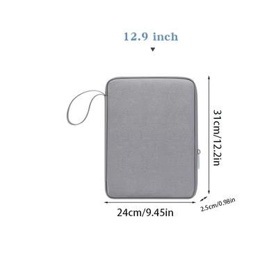 TEMU Polyester Tablet Storage Bag, Protective Sleeve For 10.5-13 Inch Tablets, 11-12.9 Inch Laptops, Durable Carrying Case With Pocket, Notebook Computer Pad, Office Supplies, Grey