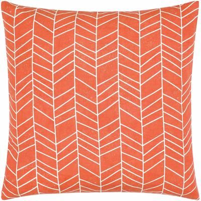 Bayat 13"L x 20"W Modern Pillow plush Cotton Burnt Orange/Cream Lumbar Pillow - Boutique Rugs