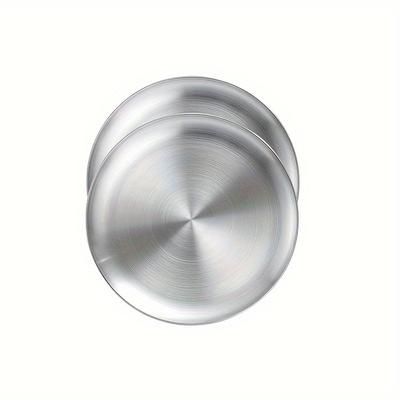 TEMU 2/4/8/10pcs Stainless Steel Plates 7.87inch Dinner Plates For Picnic Outdoor Camping Service, Reusable And Dishwasher Safe, Kitchen Supplies