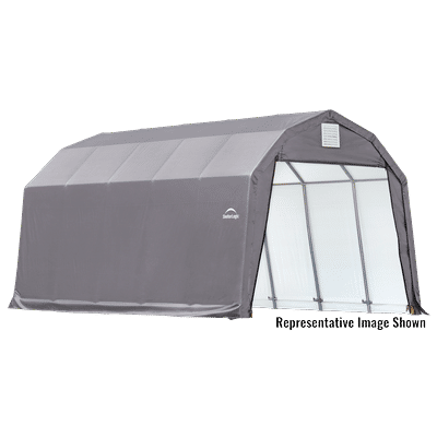 Shelterlogic Sheltercoat Barn Style Garage (All Options), 12 x 28 x 9 ft. / Grey
