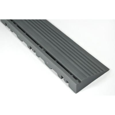 Swisstrax Slate Grey Pro Series Pegged Floor Tile Edge Piece (10 Pack)