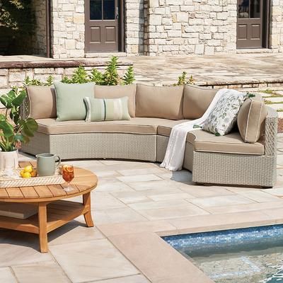 Pasadena II 2-pc. Modular Sofa Set in Dove Wicker - Standard, Rumor Midnight - Frontgate