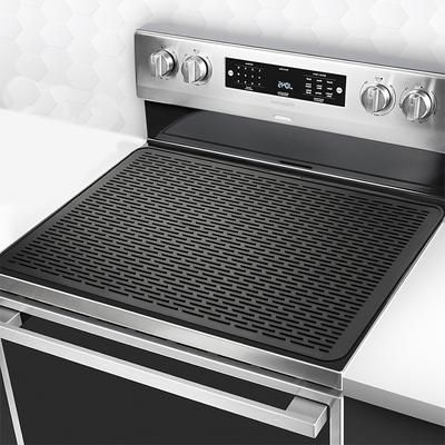 TEMU Electric Stove Silicone Stovetop Cover, Flat Glass Stovetop Cover, Extra Large Plate Drying Mat, Stovetop Silicone Mat, Stove Protector, Kitchen Utensil Drying Mat