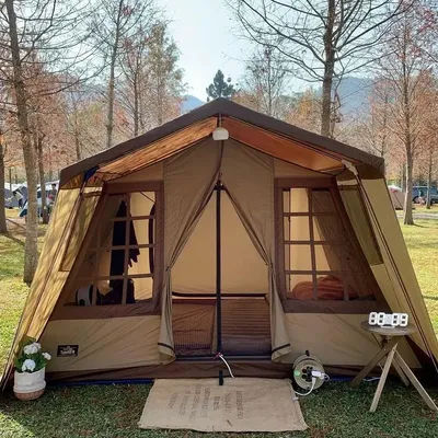YOUSKY Autumn Cabin Style Tent Outdoor Folding Windproof Shelter for Multi-Person Camping and Glamping