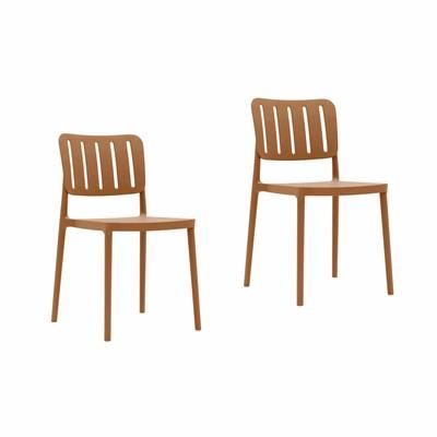 Set 2 sedie impilabili in polipropilene arancione