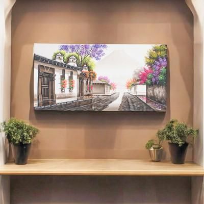 Saint Francis in Antigua,'Oil Painting of Street Near Saint Francis Church in Antigua'