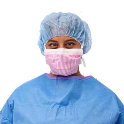 Medline ASTM Level 3 Surgical Face Mask with Anti-Fog Foam Ties ,and Cellulose Inner/Outer Facings, Pink, 50/BX (NON27712Z)