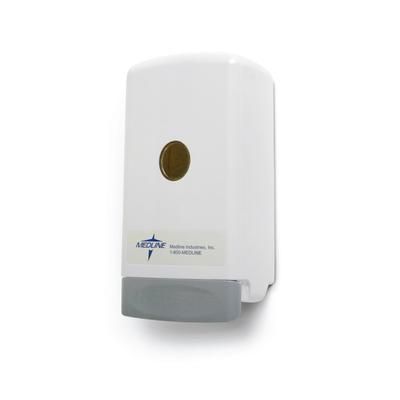 Medline Manual Soap Dispenser, Gray, 800 mL and 1,000 mL, 6/CS (REMPUSHGRAY)