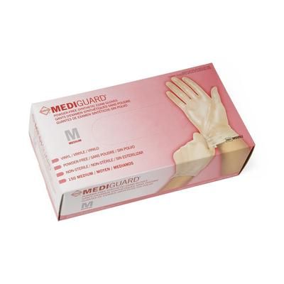 Medline MediGuard Powder-Free Clear Vinyl Exam Gloves, Size M, 150/BX (MSV512H)