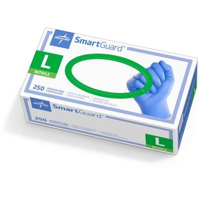 Medline SmartGuard Powder-Free Nitrile Exam Gloves, Size L, 250/Box, 250/BX (SG313H)
