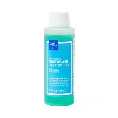 Medline SparkleFresh Mouthwash with Alcohol, 4 oz. Bottle, 60/CS (CTR000426)