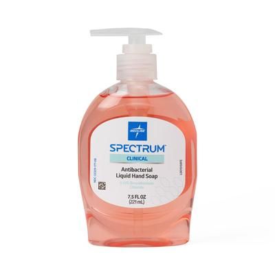 Medline Spectrum Clinical Antibacterial Liquid Hand Soap with 13% BZK, 7.5 oz. Pump Bottle, 12/CS (HHABSP75)