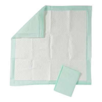 Medline Protection Plus Underpad, Moderate Absorbency, 36" x 36", Green, Quilted, Inner Packs of 5/Bag, 50/CS (MSC281271P)