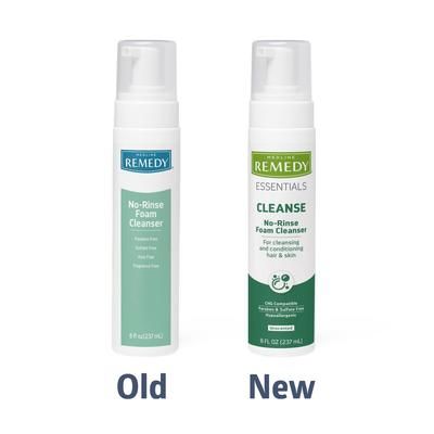 Remedy Essentials No-Rinse Foam Cleanser, 8 oz. Pump Bottle, 12/CS (MSC09108)