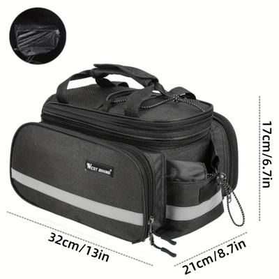 TEMU 1pc Mtb Road Bike Camper Bag, Cycling Single Tail Rack Pouch, Expandable Large Capacity Travel Bag