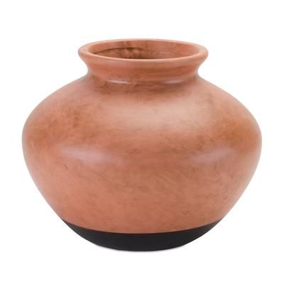 Pot 9"D x 7.75"H Ceramic by Melrose in Brown/black