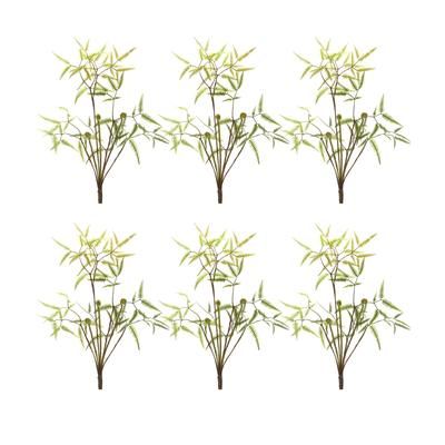 Mini Fern Bush (Set of 6) 19"H Plastic by Melrose in Green/brown