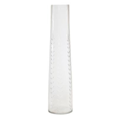 Etched Soda Lime Glass Vase 11.5"H by Melrose in Clear