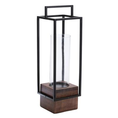 Wood Candle Holder with Iron Frame 20"H by Melrose in Black