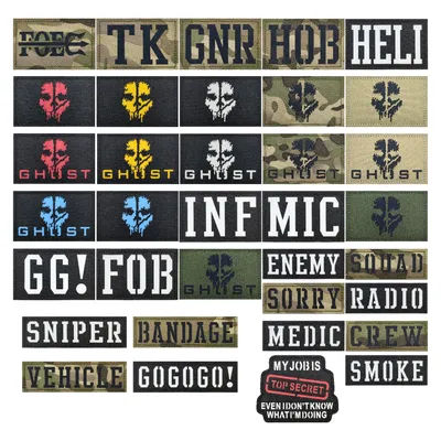 Call of Duty Ghost Skeleton and Ghost Mask Tactical English Common Language Embroidered Backpack Clothes Micro Patch