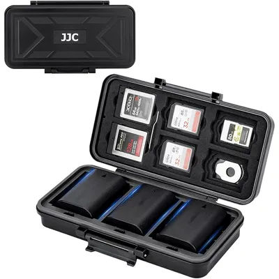 JJC – mallette de rangement pour batterie d'appareil photo, carte mémoire, pour 6 cartes SD 6 CFexpress type-b/XQD 5 cartes CFexpress type-a, 3 piles d'appareil photo