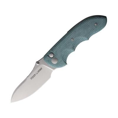 Viper Moon Button Lock Folding Knife 3.5in MagnaCut Steel Stonewashed Blade Green Canvas Micarta Handle V6010TE