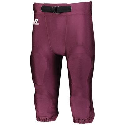 Russell Athletic F2562M Deluxe Game Football Pant in Maroon size Large | Nylon/Spandex Blend