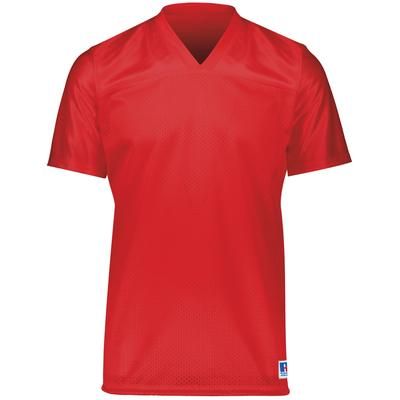 Russell Athletic R0593M Solid Flag Football Jersey T-Shirt in True Red size Large | Nylon Blend