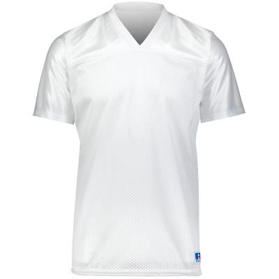 Russell Athletic R0593M Solid Flag Football Jersey T-Shirt in White size Small | Nylon Blend