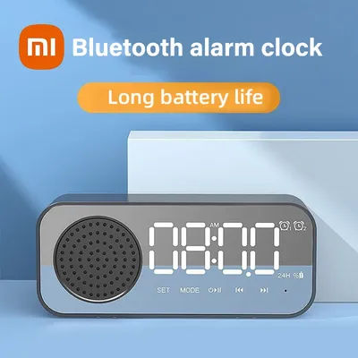 Xiaomi Bluetooth réveil sans fil LED miroir horloge numérique Bluetooth haut-parleur horloge Hifi qualité sonore TF carte Fm Radio