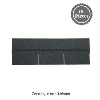 TEMU 18pcs Self-adhesive Asphalt Roof Shingles - 3 , 2.61sqm Coverage, Black/grey/red/green, Ideal For Sheds, Arbors, Doghouses & Log Cabins, Cabin Roofing | Shingles | Weatherresistant Shingles