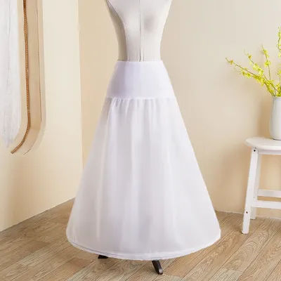 White Tulle Petticoat for A Line Style Wedding Dress 1 Hoops Bridal Wedding Accessories Long Petticoats Underskirt