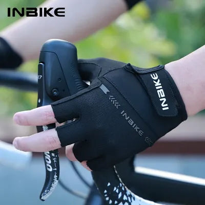 INBIKE Cycling Gloves Anti Slip Shock Breathable Half Fingerless Gloves Bike Mtb Gloves Sport Mittens Cycling Bicycle Gloves