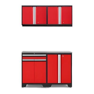 NewAge Garage Cabinets PRO Red 5-Piece Workbench Setup with Stainless Steel Top