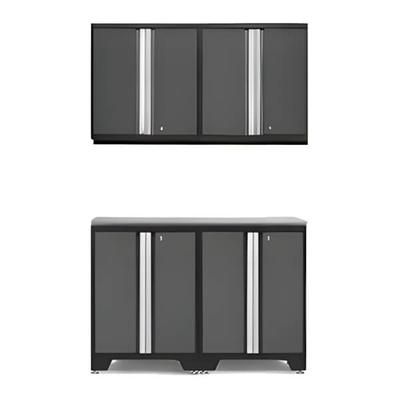 NewAge Garage Cabinets PRO Grey 5-Piece Work Station with Stainless Steel Top
