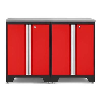 NewAge Garage Cabinets PRO Red 3-Piece Work Station with Stainless Steel Top