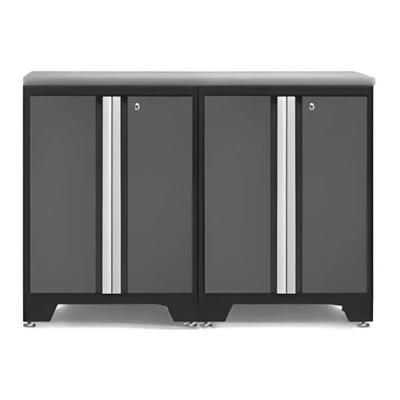 NewAge Garage Cabinets PRO Grey 3-Piece Workbench Setup with Stainless Steel Top