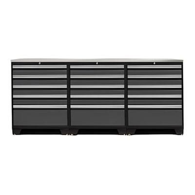 NewAge Garage Cabinets PRO Grey 4-Piece Workbench Set with Stainless Steel Top