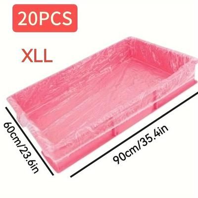 TEMU 20pcs Multi Size Small Pet Cage Tray Garbage Film Cover For Rabbit Birds/small Pets Small Cage Toilet Cat Litter Bag Cleaning Supplies [xs Xl Multi Size]