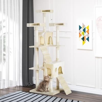 TEMU Cat Tree For Indoor Cats Activity Center Kitten Scratch Post Climbing Tower 181 Cm