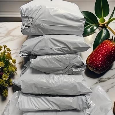 TEMU 50pcs White Polyester Mailer Bags - Super Pe Material, Self-sealing Adhesive, Waterproof, Edge, Extra Large Size For Bulk Packaging
