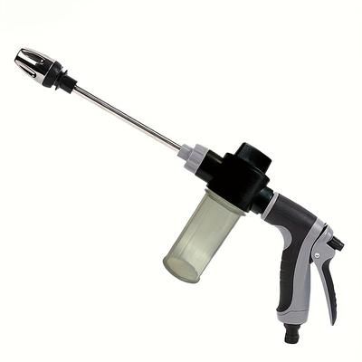 TEMU High-pressure Car Cleaning Water , 3/4 Inch, Garden Hose Nozzle, Watering Hose Sprayer, Home Cleaning Tool, Long Handle Spray , Plastic