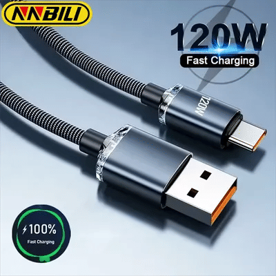 NNBILI 120W USB To Type C Super Fast Charger Cord Quick Charge USB C Cables Phone Charger For