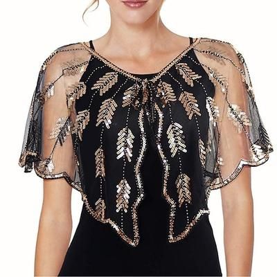 Anni Ruggenti Anni 1920 Retrò Vintage Sciarpe da flapper Il grande Gatsby Ragazza Flapper Paillettes Costume Per donna Festa serale Matrimonio Mascherata Adulti Scialle